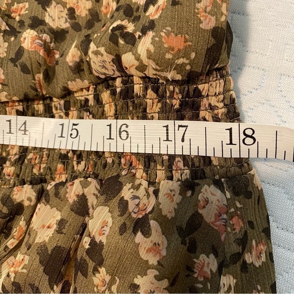 Esprit Urban Casual Floral Flare Midi Dress V-neck Boho Sheer Sleeves Lined 6 - Picture 13 of 16